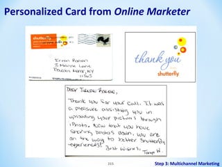 Personalized Card from Online Marketer

215

Step 3: Multichannel Marketing

 