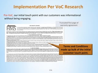 Implementation Per VoC Research
Pre-VoC, our initial touch point with our customers was informational
without being engaging.
Truncated first page of
warranty agreement

Terms and Conditions
made up bulk of the initial
customer touch point.

236

 