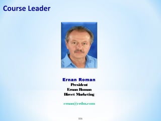 Course Leader

Ernan Roman
President
Ernan Roman
Direct Marketing
ernan@erdm.com

356

 