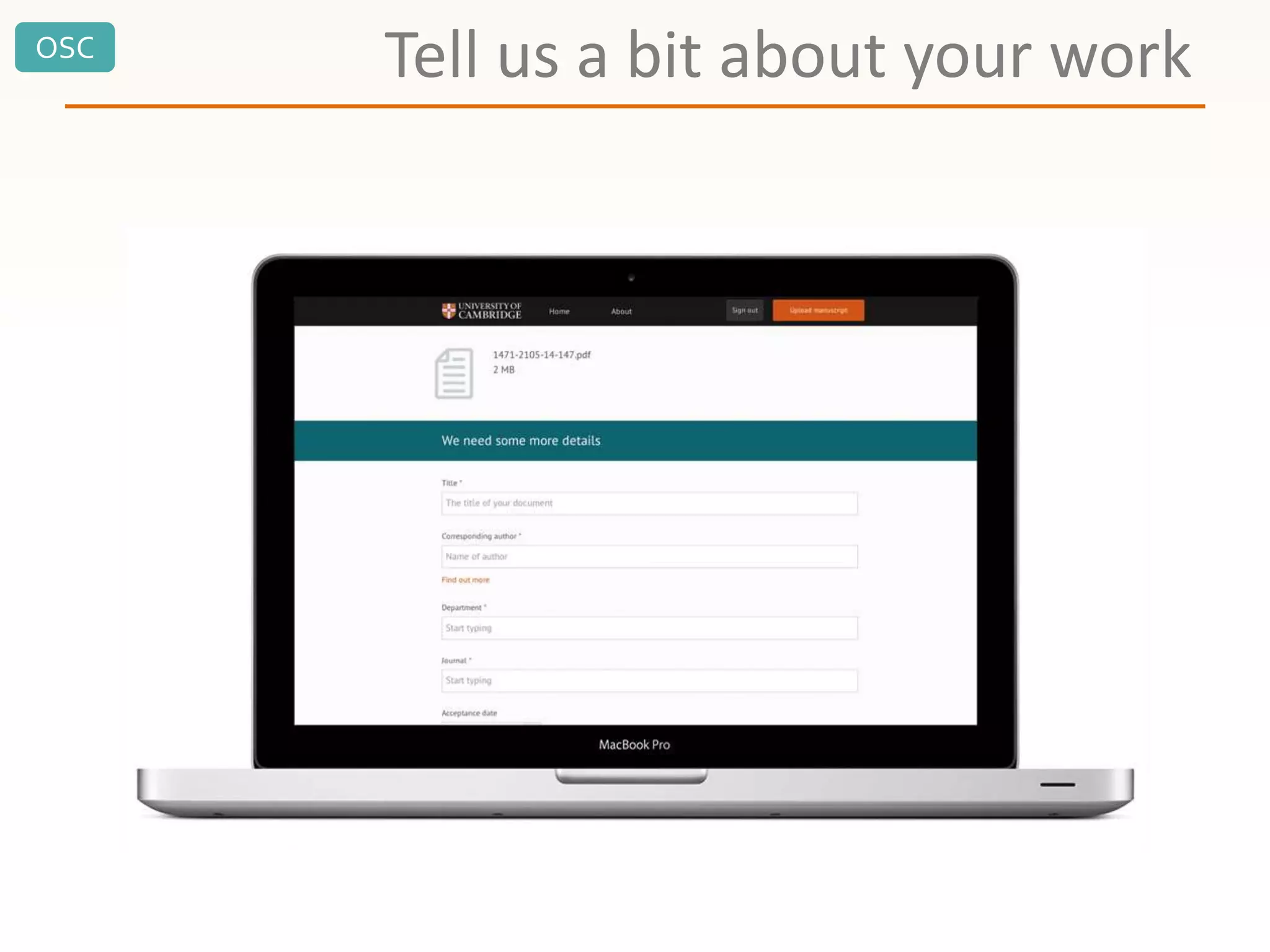 OSC
Tell us a bit about your work
 