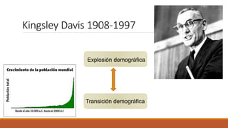 Kingsley Davis 1908-1997
Explosión demográfica
Transición demográfica
 