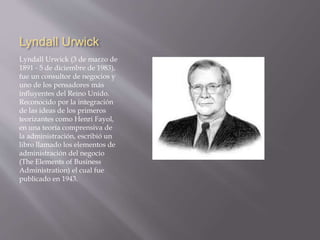 Urwick Precursores de la administración | PPTX