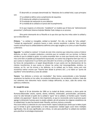 Precursores de la calidad