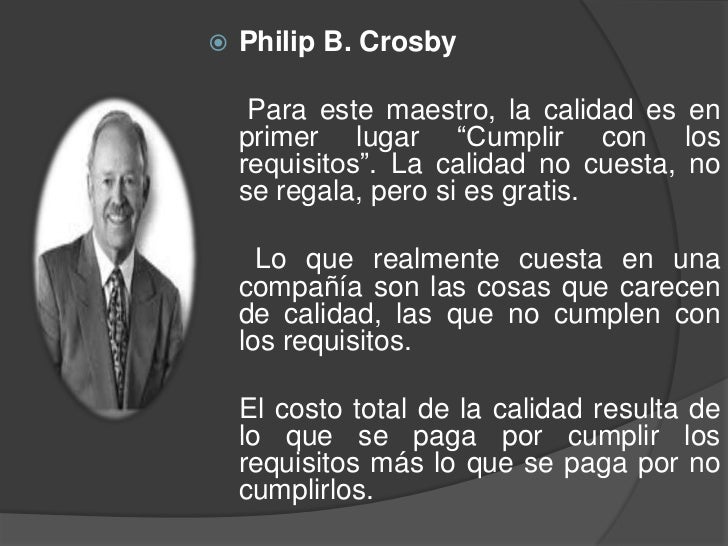 Precursores de la calidad