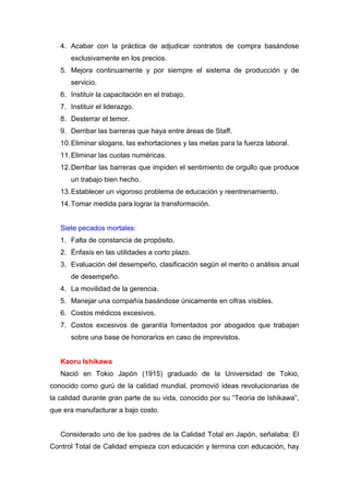 P r e c u s o r e s   d e   l a   c a l i d a d