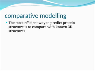 Prediction of protein structure, homology Modeling | PPT