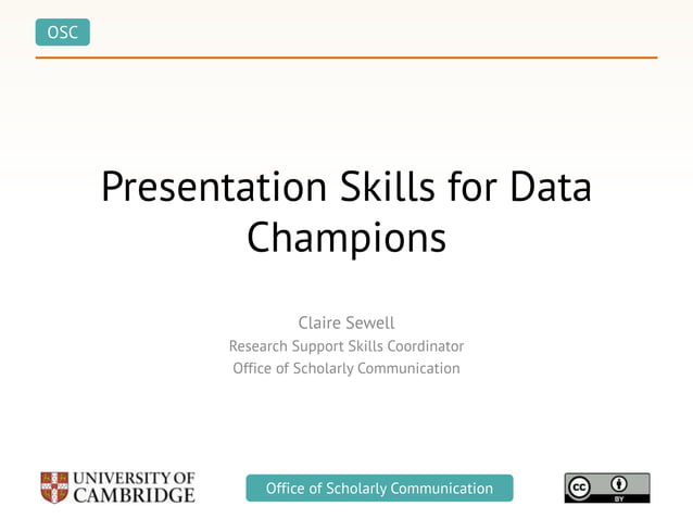 Presentation Skills for Data Champions | PPT