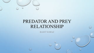 PREDATOR AND PREY
RELATIONSHIP
BASIT NAWAZ
 