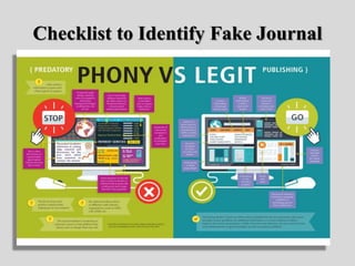 Checklist to Identify Fake Journal
 