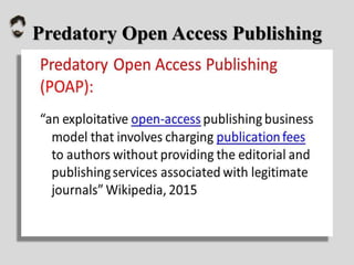 Predatory Open Access Publishing
 
