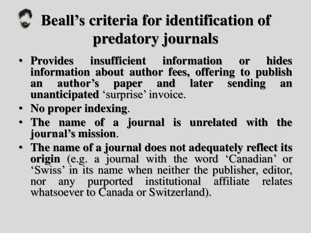 Predatory Journals