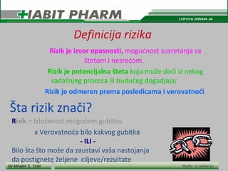 Upravljanje rizikom i analiza rizika | PPT