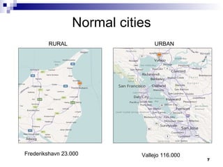 Normal cities Frederikshavn 23.000 Vallejo  116.000  RURAL URBAN 