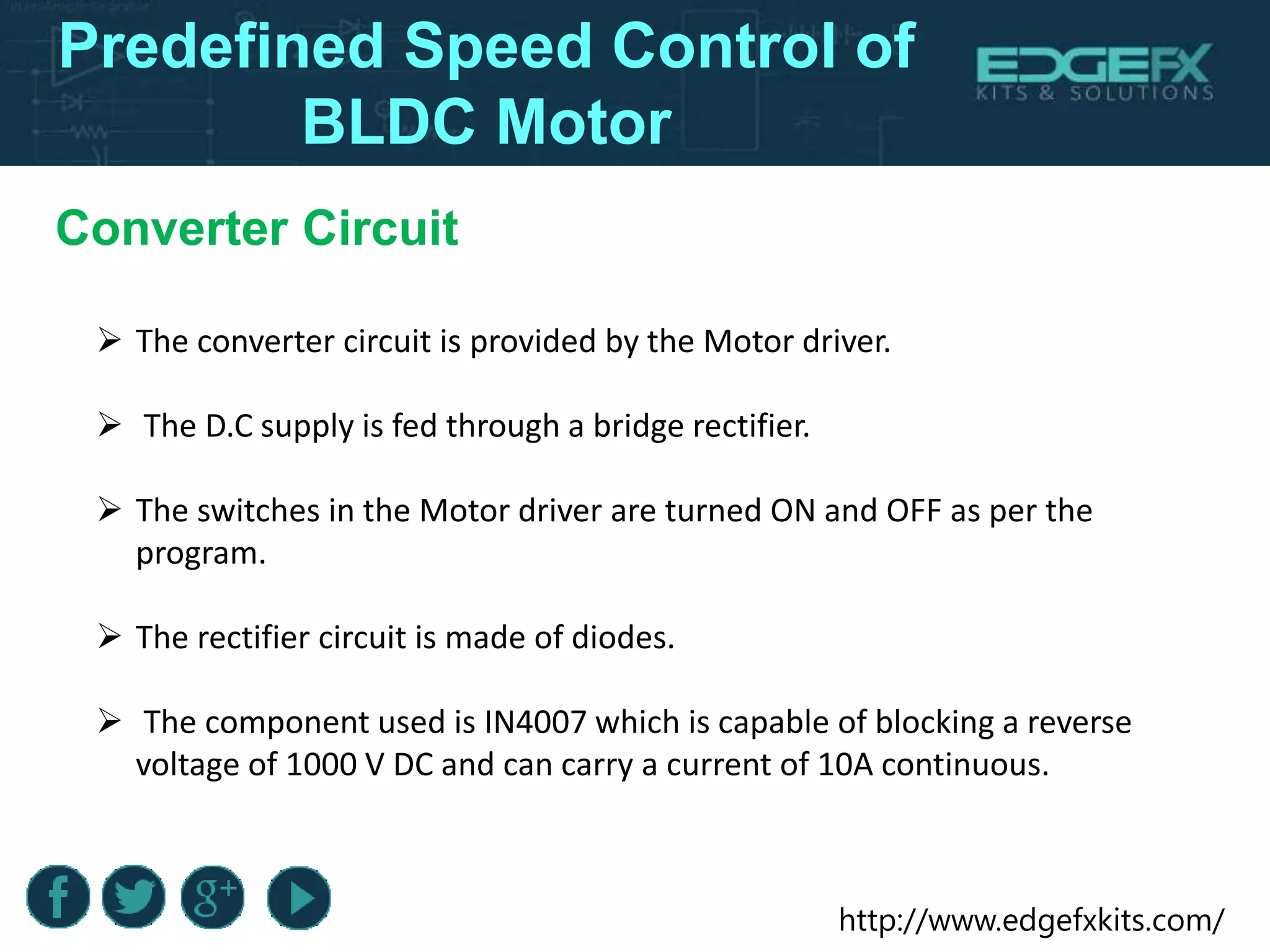 Predefined speed control of bldc motor | PPTX