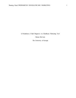 Prediabetes Or Healthcare Marketing