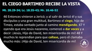 PREDICA y enseñanza sobre la vida de BARTIMEO | PDF
