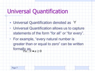 Universal Quantification ,[object Object],[object Object],[object Object],Page  