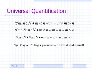 Universal Quantification Page  