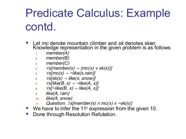 Predicate calculus