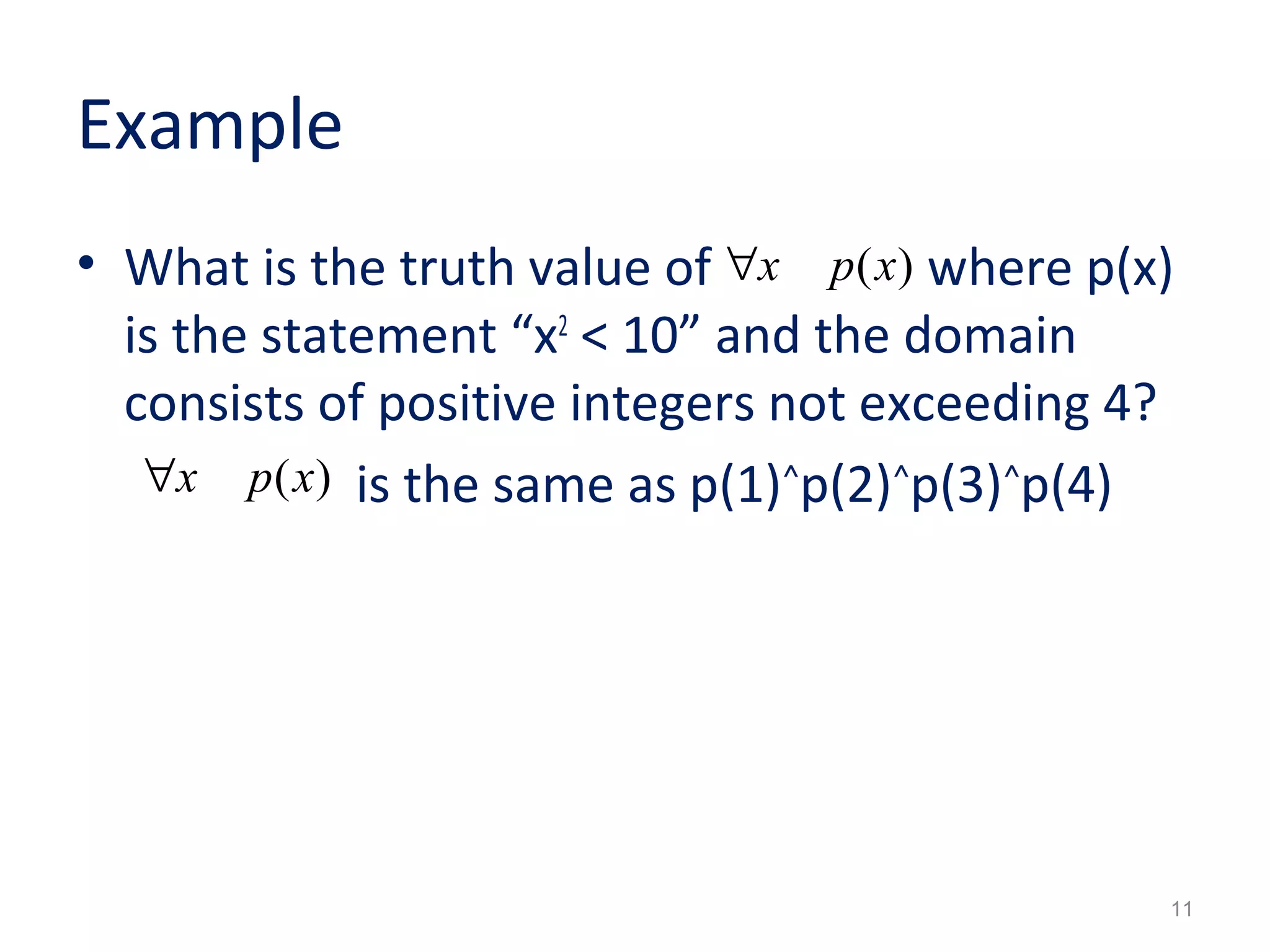 Predicates and Quantifiers | PPT