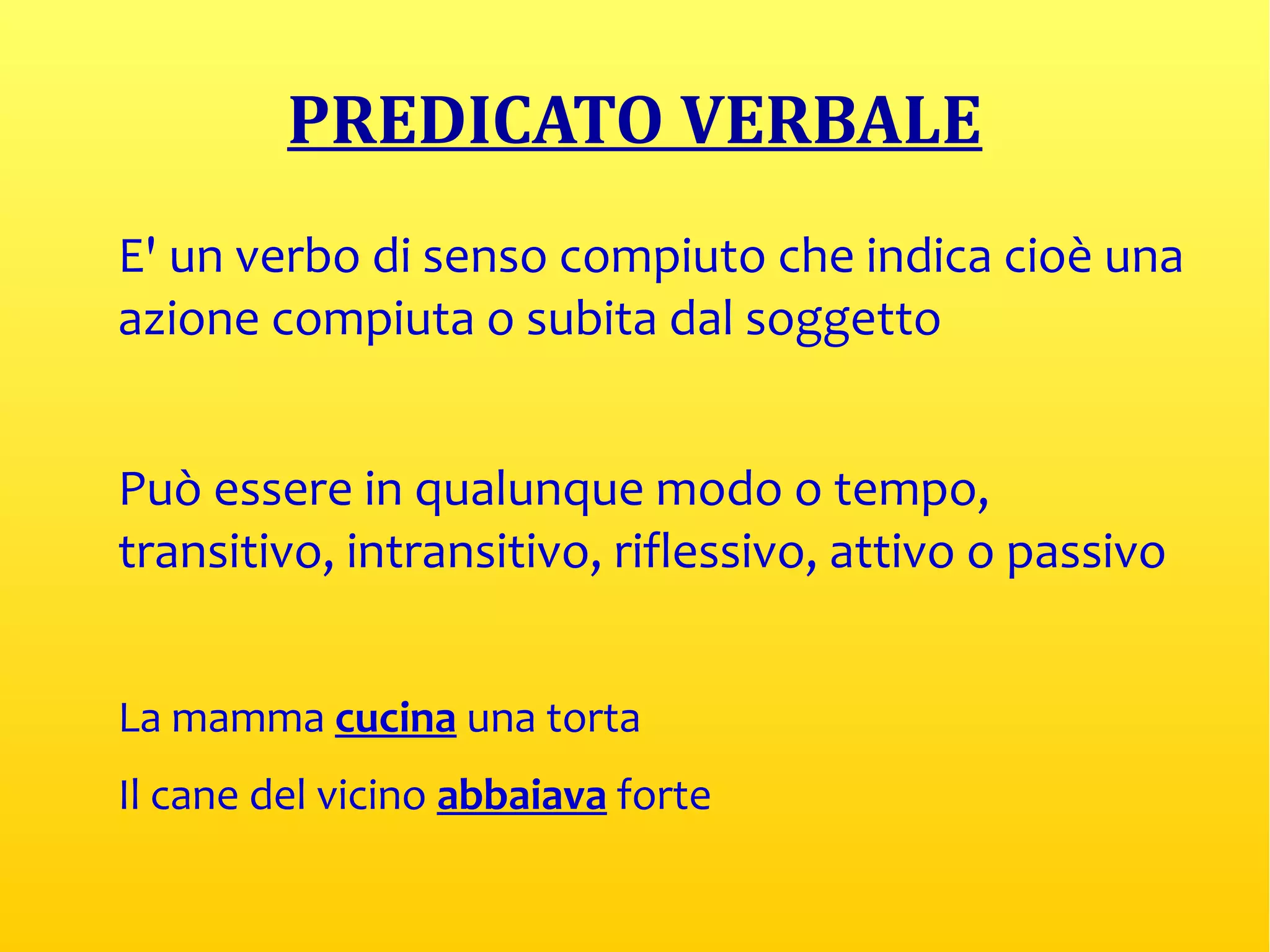 Predicato verbale e nominale | ODP