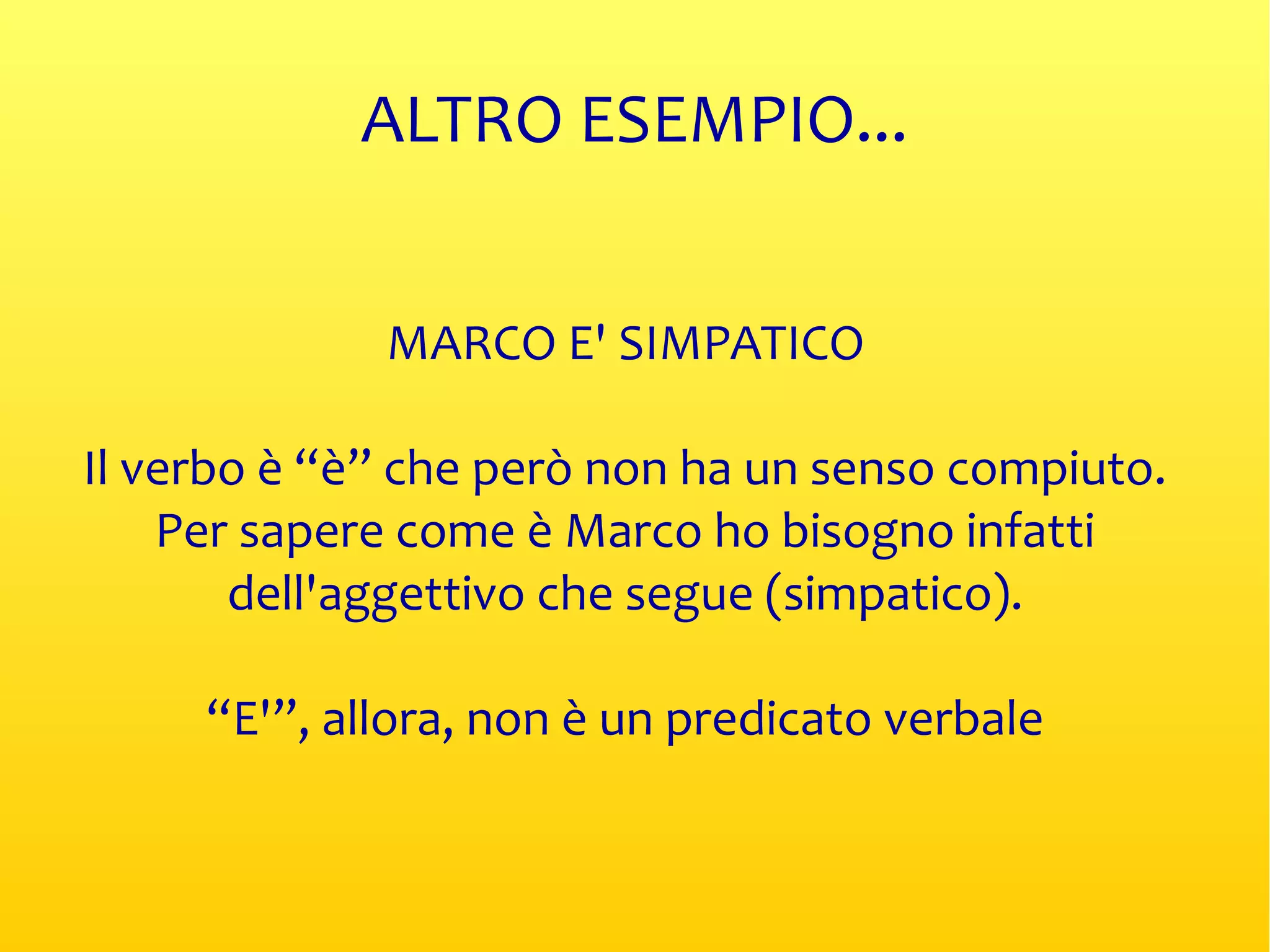 Predicato verbale e nominale | ODP