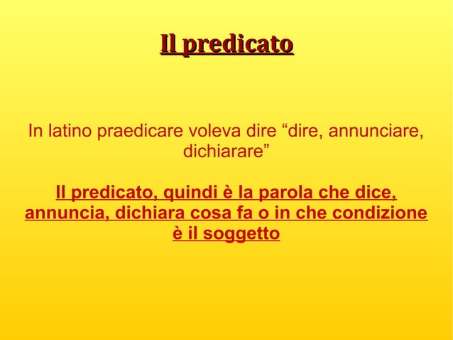 Predicato verbale e nominale | ODP