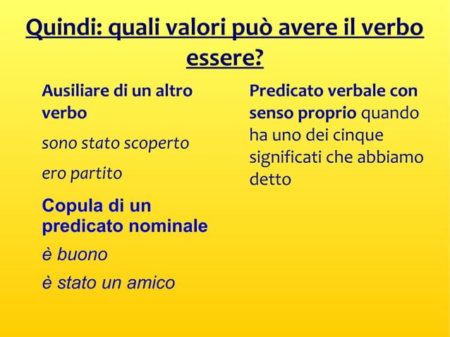 Predicato verbale e nominale | ODP