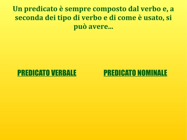 Predicato verbale e nominale | ODP
