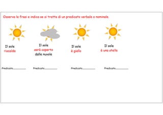 Il predicato verbale e il predicato nominale