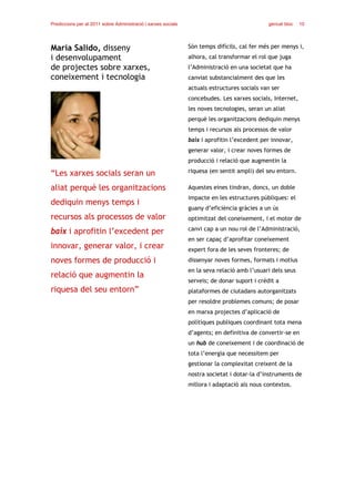 Prediccions per al 2011 sobre Administració i xarxes socials                                  gencat bloc   10




María S...