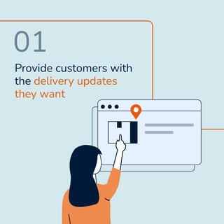 01
Provide customers with
the delivery updates
they want
 