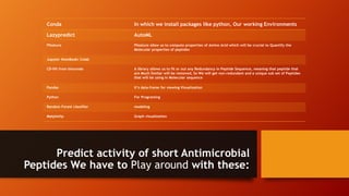 Predict activity of short antimicrobial peptides | PPTX