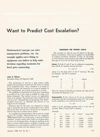 Predict cost escalation