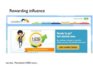 Rewarding influence




see also: Movenbank CRED score...
 