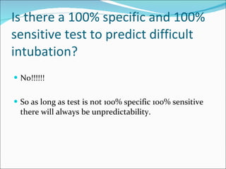 Predicting Difficult Intubation Ppt