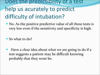 Predicting Difficult Intubation Ppt