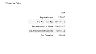 • Value of coefficient:
 