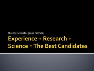 Predicting Performance