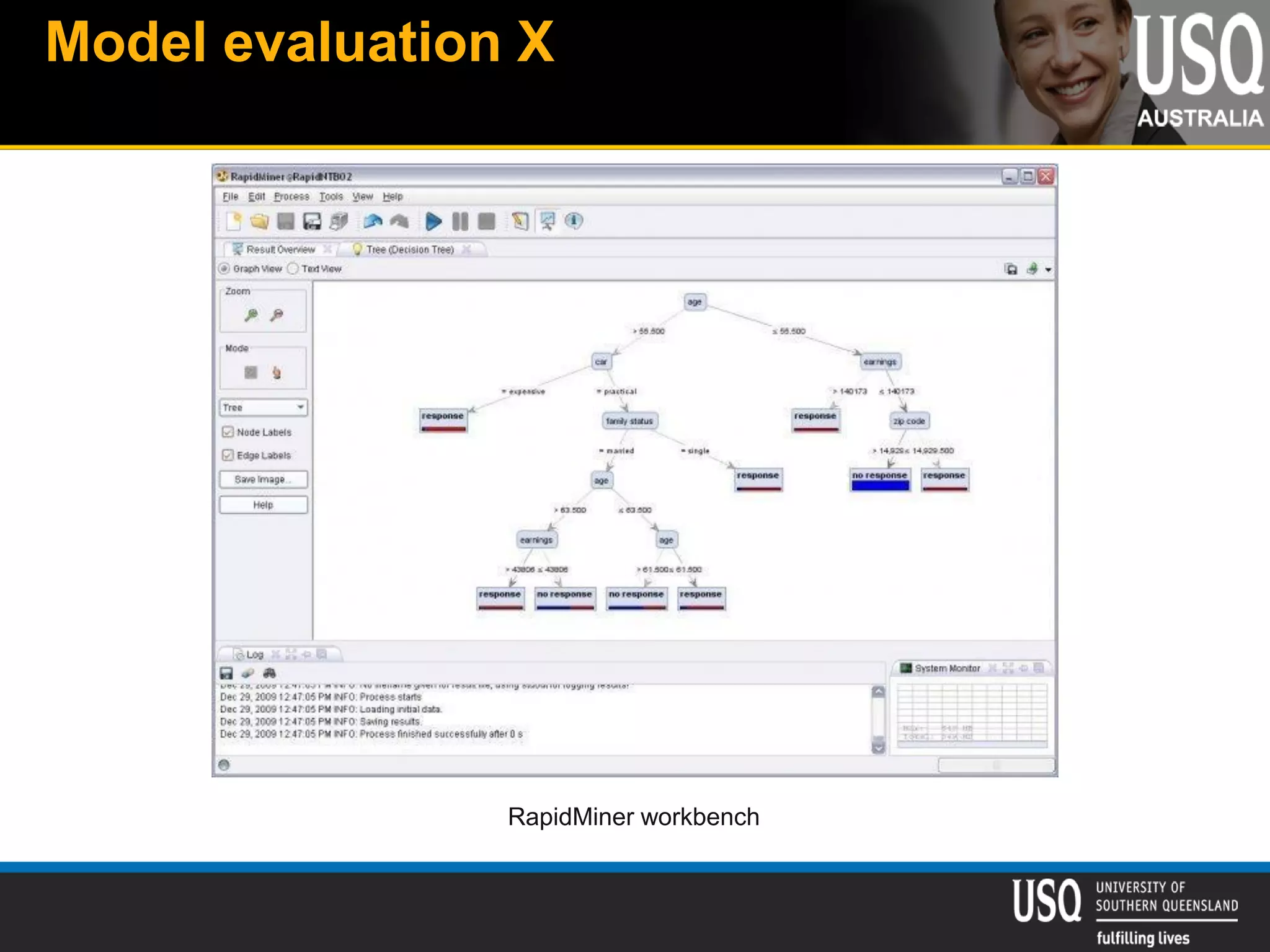 Model evaluation X
RapidMiner workbench
 