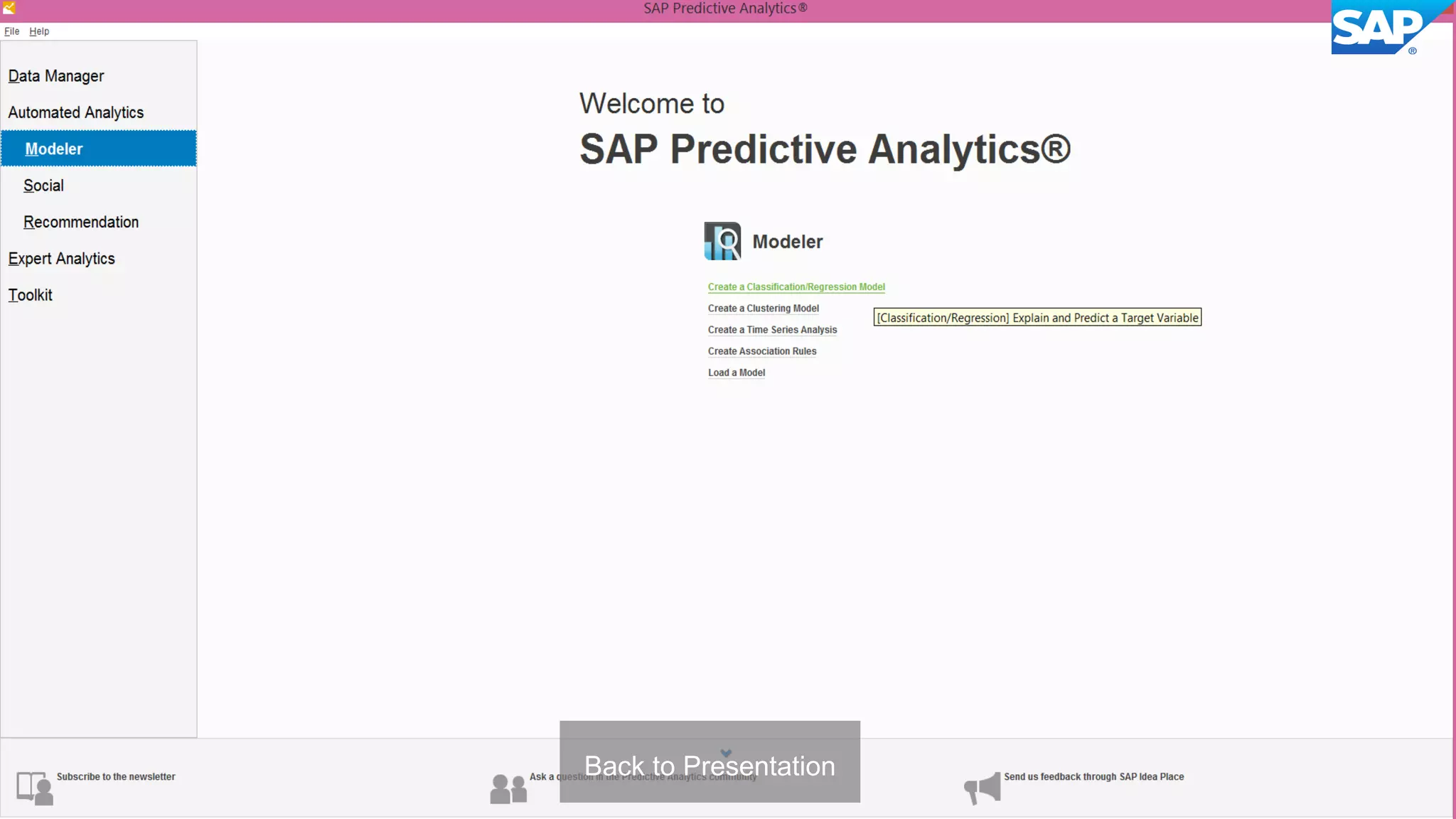 37Back to Presentation
 