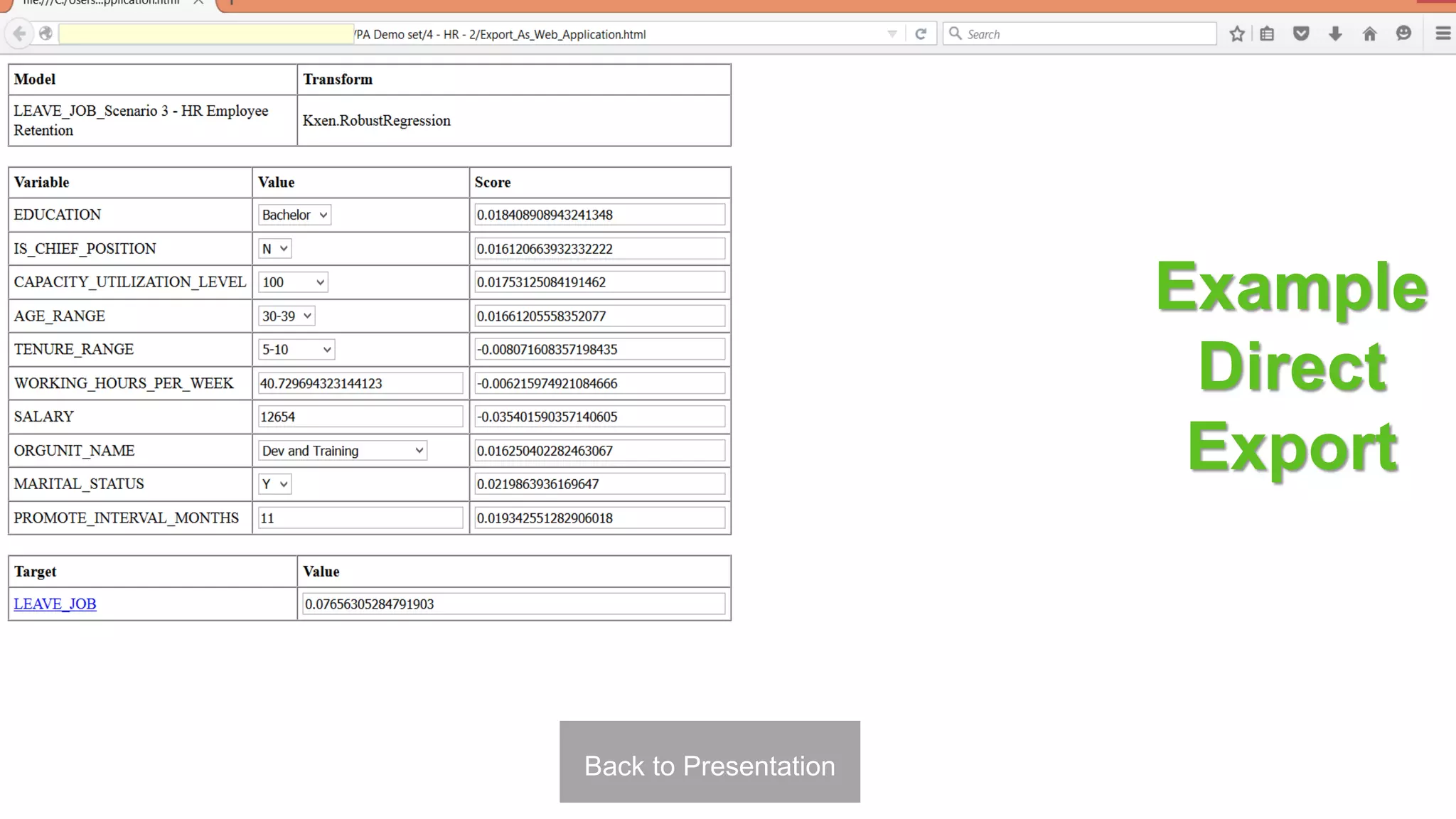 52Back to Presentation
Example
Direct
Export
 