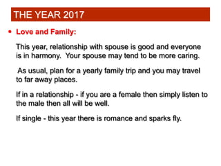  Love and Family:
This year, relationship with spouse is good and everyone
is in harmony. Your spouse may tend to be more...
