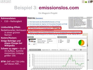 Event: März 2010, America‘s CupLinkbuilding-Effekt:TV-Programm für den America‘s CupKosten/Nutzen:1 Stunde Beitrag plus Aktualisierung20 Links (teilweise von direkter Konkurrenz)