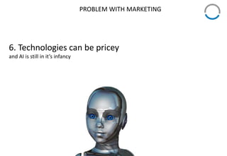 PROBLEM WITH MARKETING
6. Technologies can be pricey
and AI is still in it’s infancy
 