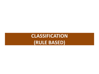 CLASSIFICATION
(RULE BASED)
 