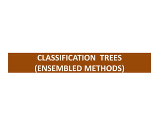 CLASSIFICATION TREES
(ENSEMBLED METHODS)
 