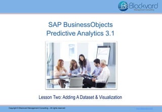 Copyright © Blackvard Management Consulting – All rights reserved www.blackvard.com
Lesson Two: Adding A Dataset & Visualization
SAP BusinessObjects
Predictive Analytics 3.1
 