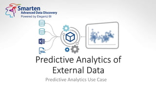 Predictive Analytics of
External Data
Predictive Analytics Use Case
 