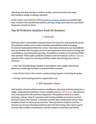 Predictive Analytics Tools for Business Built for Fast, Simple ...